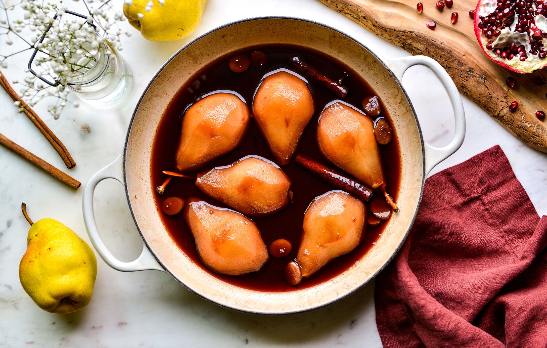 Pomegranate Poached Pears Nourishing Meals®